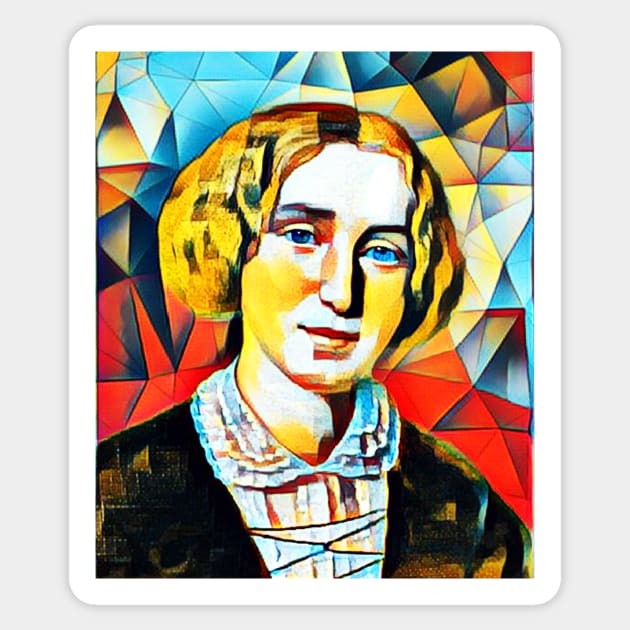 George Eliot Abstract Portrait | George Eliot Abstract Artwork 13 Sticker by JustLit